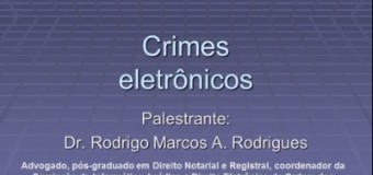 Tela do slide da palestra sobre crimes eletrônicos